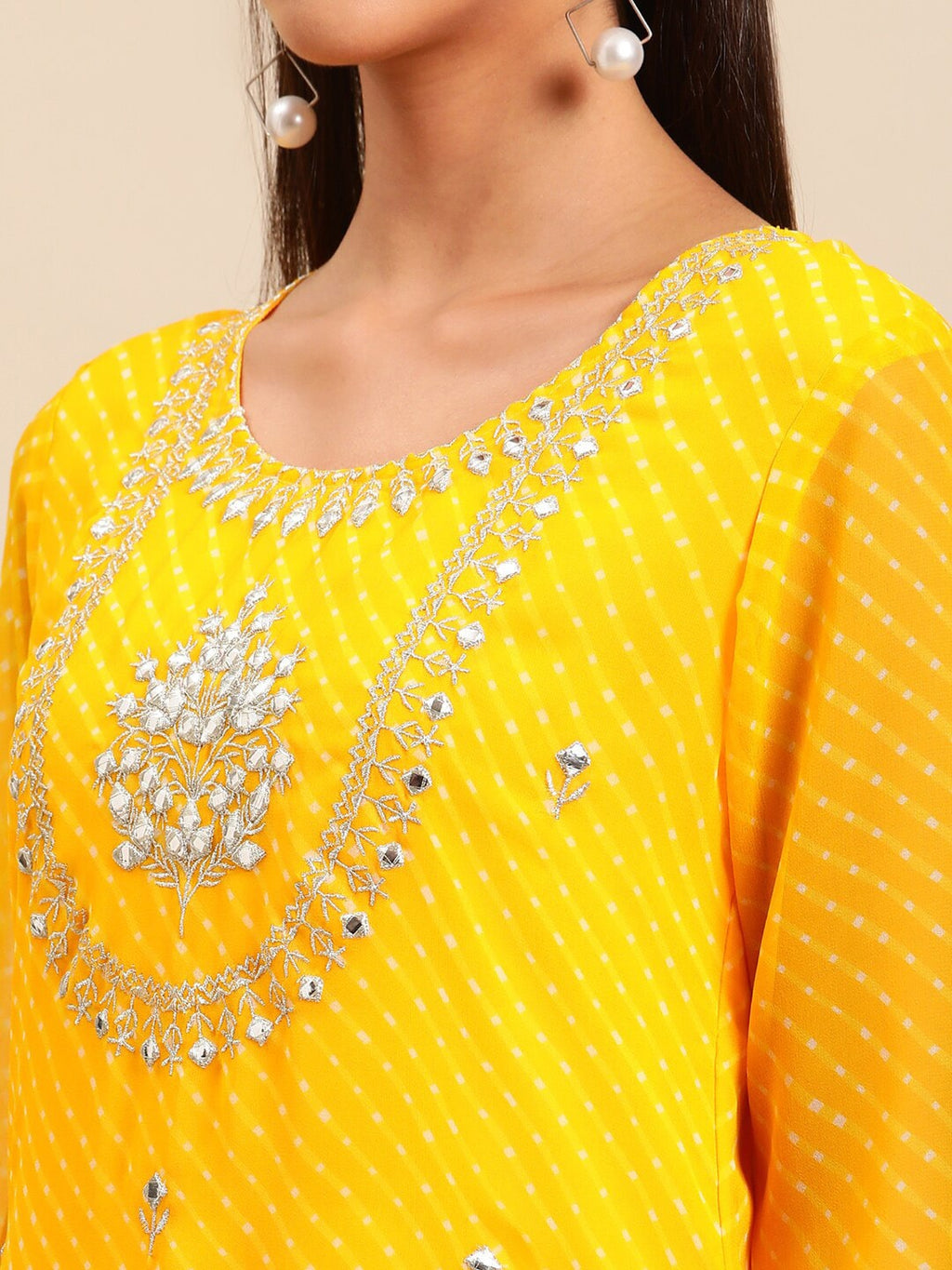 Sangria Women Ethnic Motifs Printed Mirror Work Indie Prints Kurta | Grocsy