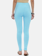 Souchii Light-Blue Solid Ankle-Length Leggings | Grocsy