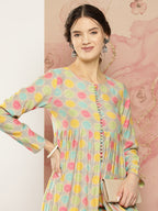 HERE&NOW Ethnic Motifs Printed Kurta with Trousers | Grocsy
