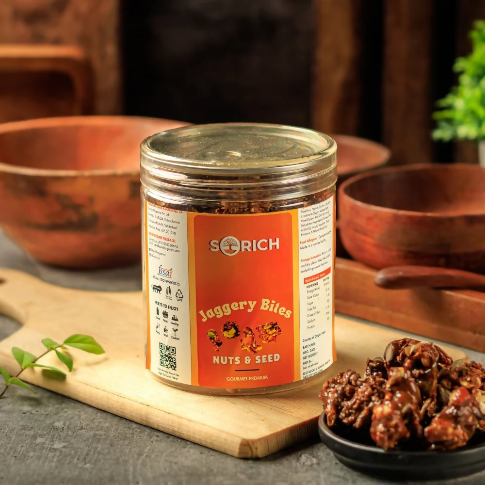 Sorich Organics Jaggery Nut & seed Bites – A Wholesome, Natural & Guilt-Free Sweet | Grocsy