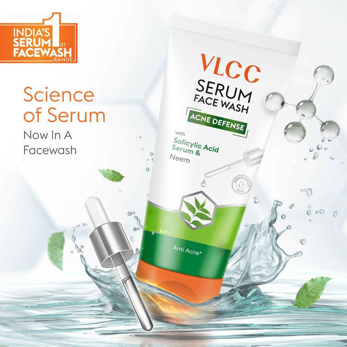 VLCC Acne Defense Serum Face Wash with Salicylic Acid Serum & Neem | Grocsy