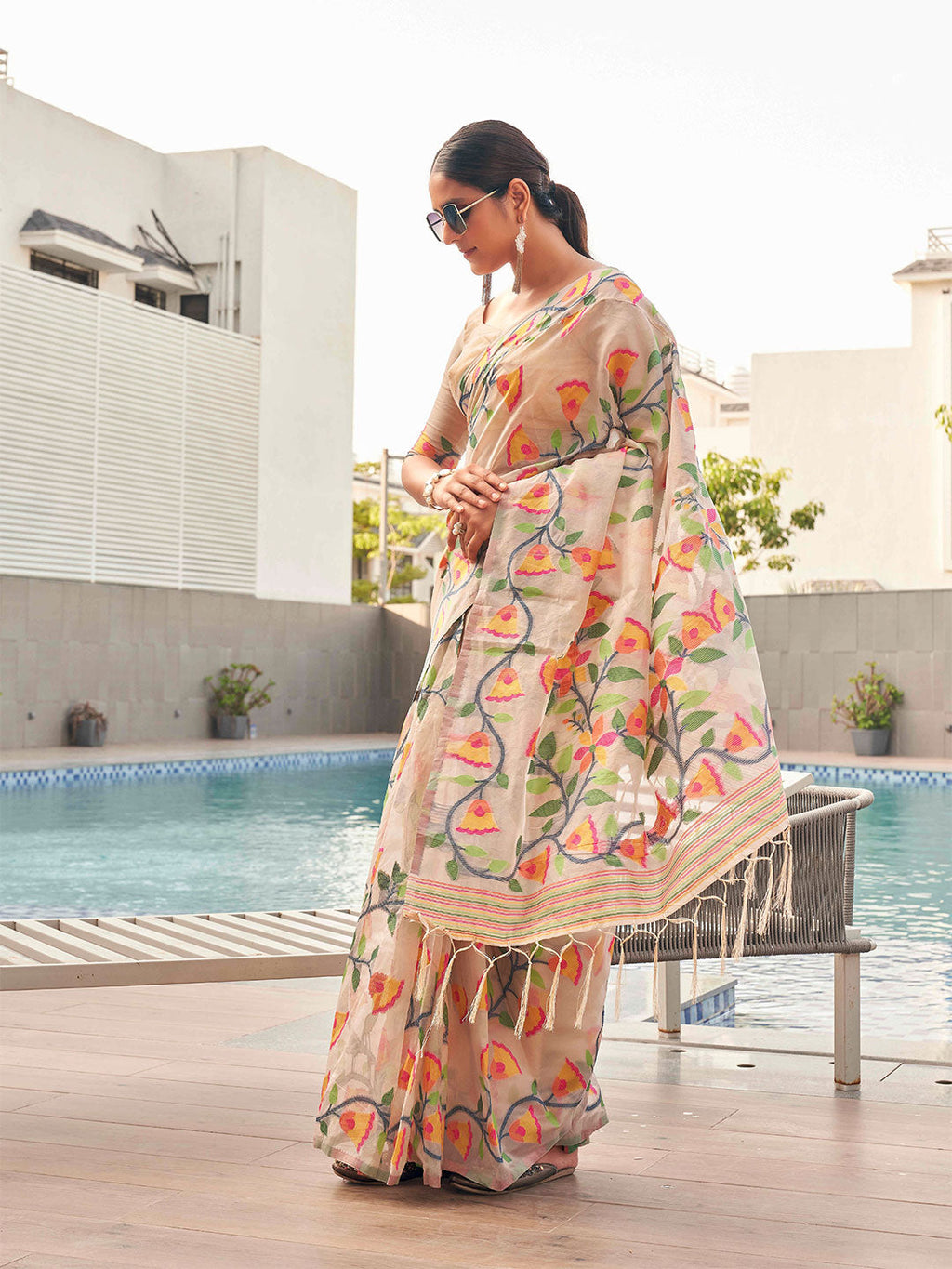 Tikhi Imli Floral Organza Ready to wear Saree | Grocsy