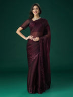 kasee Floral Embroidered Saree | Grocsy