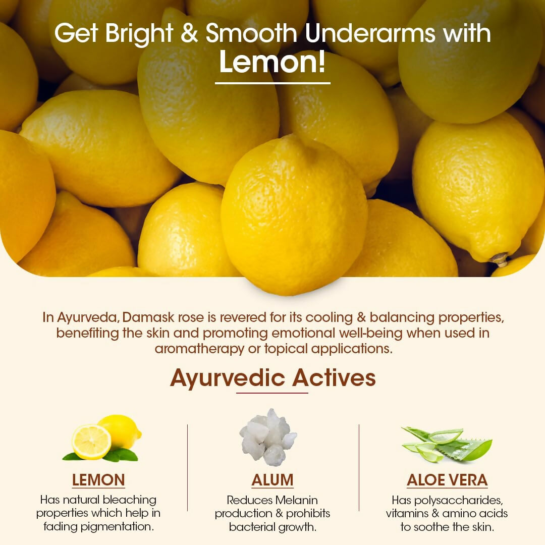 TAC - The Ayurveda Co. Lemon Serum Roll-On for Women & Men with Aloe Vera for Skin Whitening & Long Lasting Freshness | Grocsy