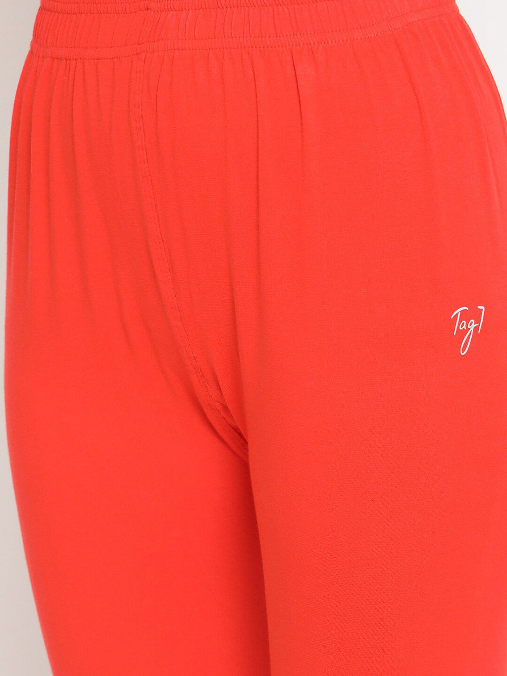TAG 7 Women Orange & Brown Solid Ankle-Length Leggings Pack Of 2 | Grocsy