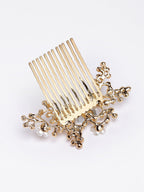 Panash Women Gold-Toned & White Embellished Comb Pin | Grocsy