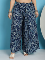 TAG 7 Women Paisley Printed Flared Palazzos | Grocsy