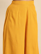 All About You Women Yellow Floral Printed Pure Cotton Kurta with Palazzos | Grocsy