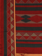 Sangria Beige & Red Pure Crepe Saree | Grocsy