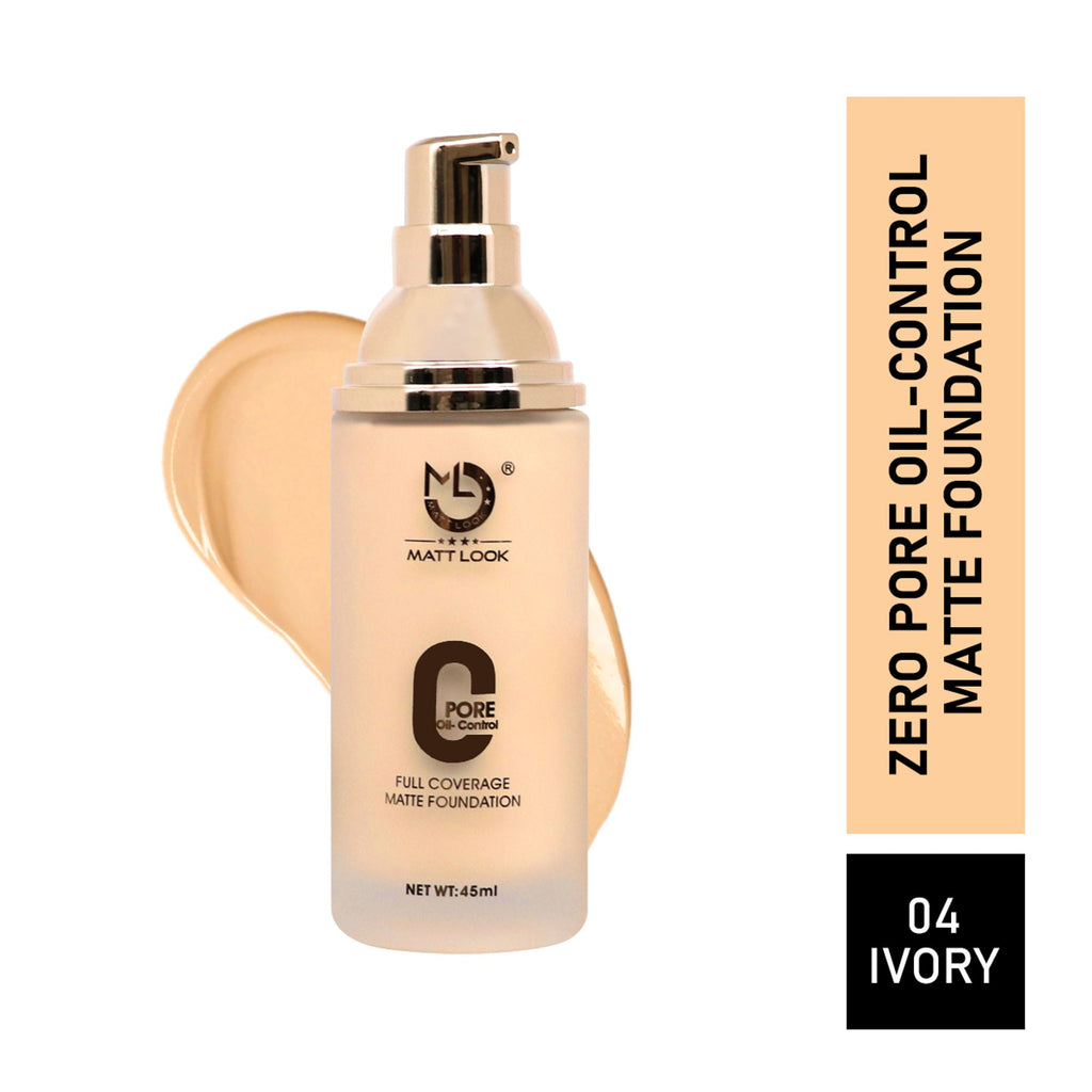 Matt Look Zero Pore Oil Control Full Coverage Matte Foundation - Ivory | Grocsy