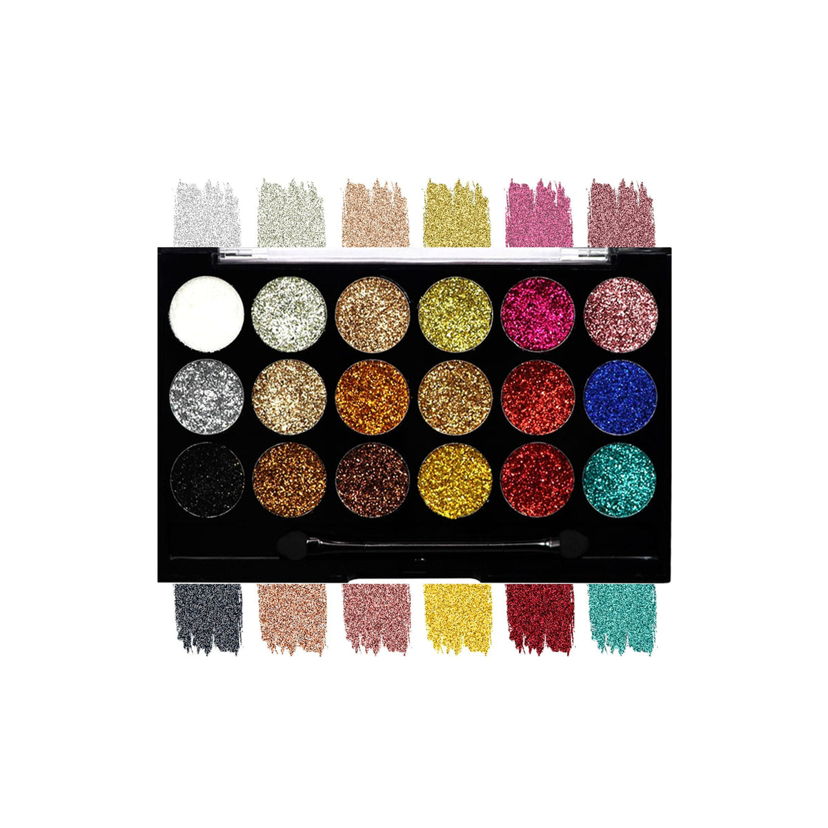 Matt Look Glitterz N Highlight 18 Color Glittering Eyeshadow Palette - Classic | Grocsy