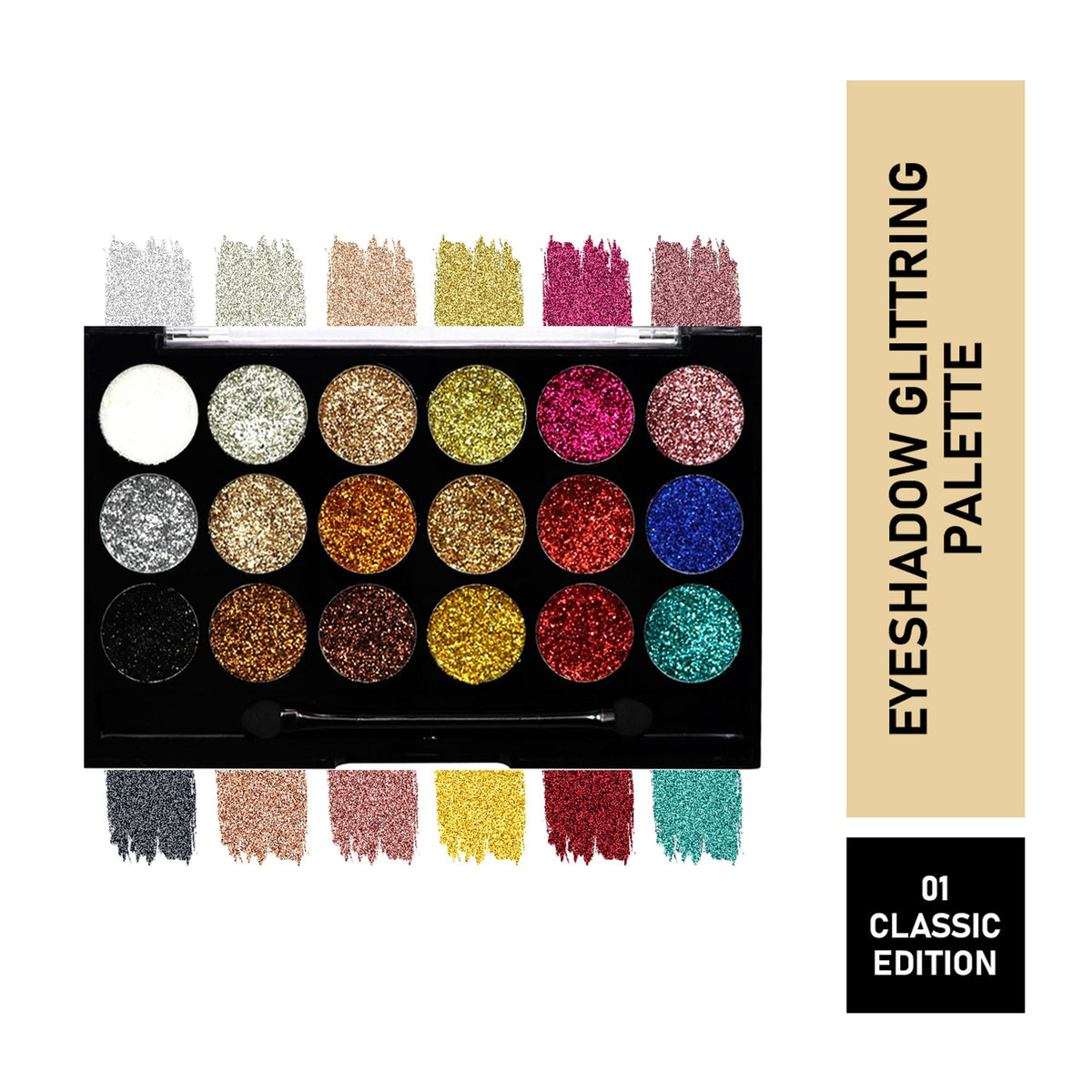 Matt Look Glitterz N Highlight 18 Color Glittering Eyeshadow Palette - Classic | Grocsy