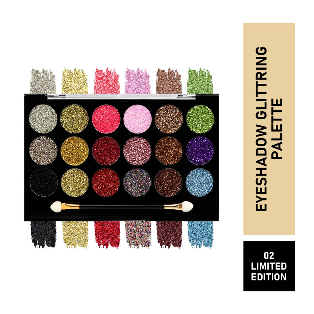 Matt Look Glitterz N Highlight 18 Color Glittering Eyeshadow Palette - Limited | Grocsy