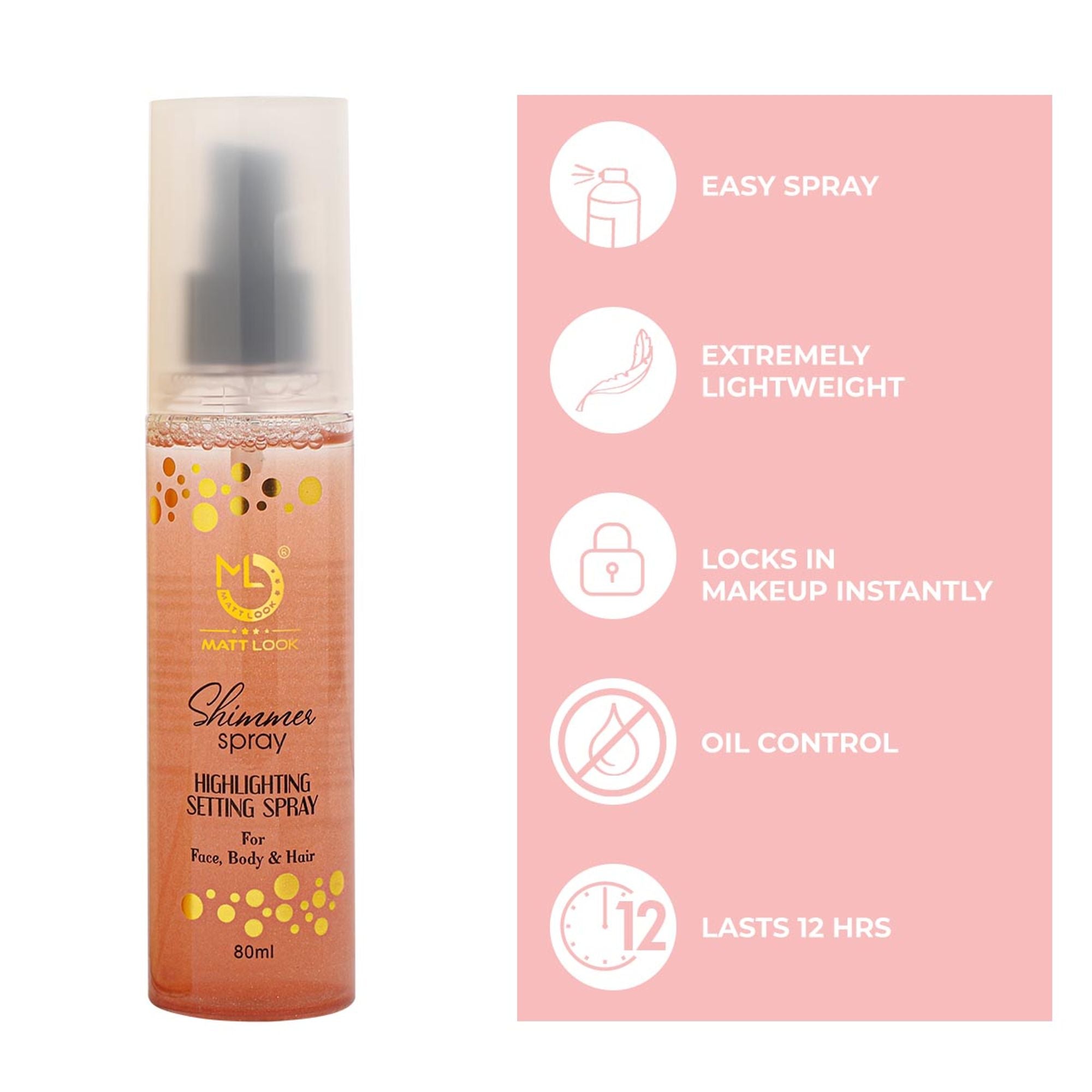 Matt Look Shimmer Highlighting Setting Spray - Rose Gold 003 | Grocsy