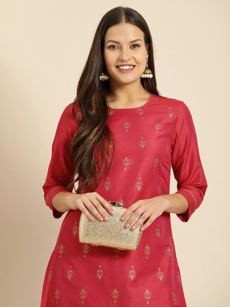 All About You Women Red Ethnic Motifs Kurta with Trousers | Grocsy