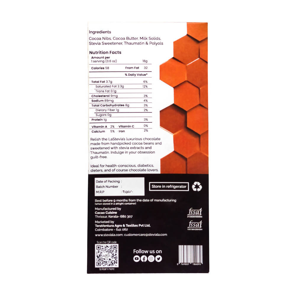 LaStevia Dark Chocolate Sweetened with Stevia | Grocsy