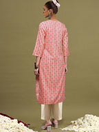 Indo Era Geometric Printed Mirror Work Straight Kurta | Grocsy