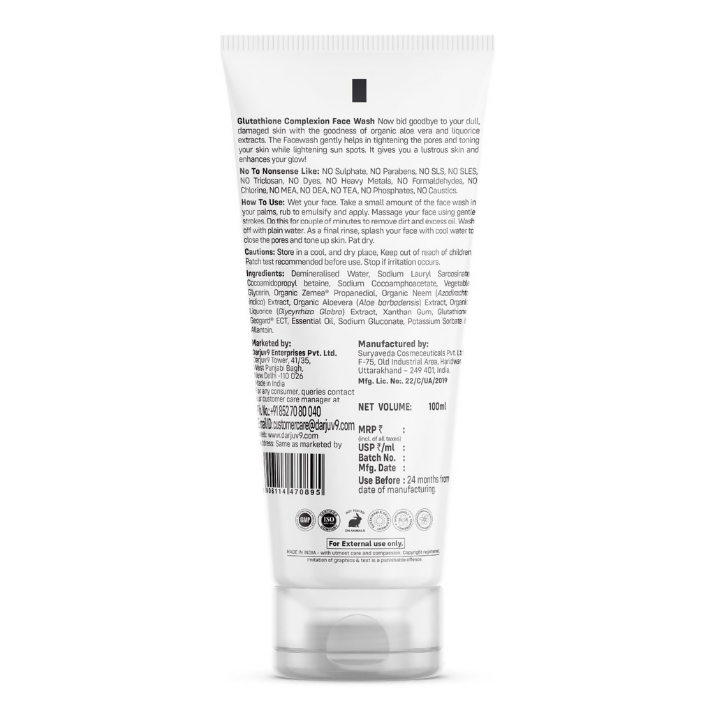 Herbs & Hills Glutathione Complexion Face Wash | Grocsy
