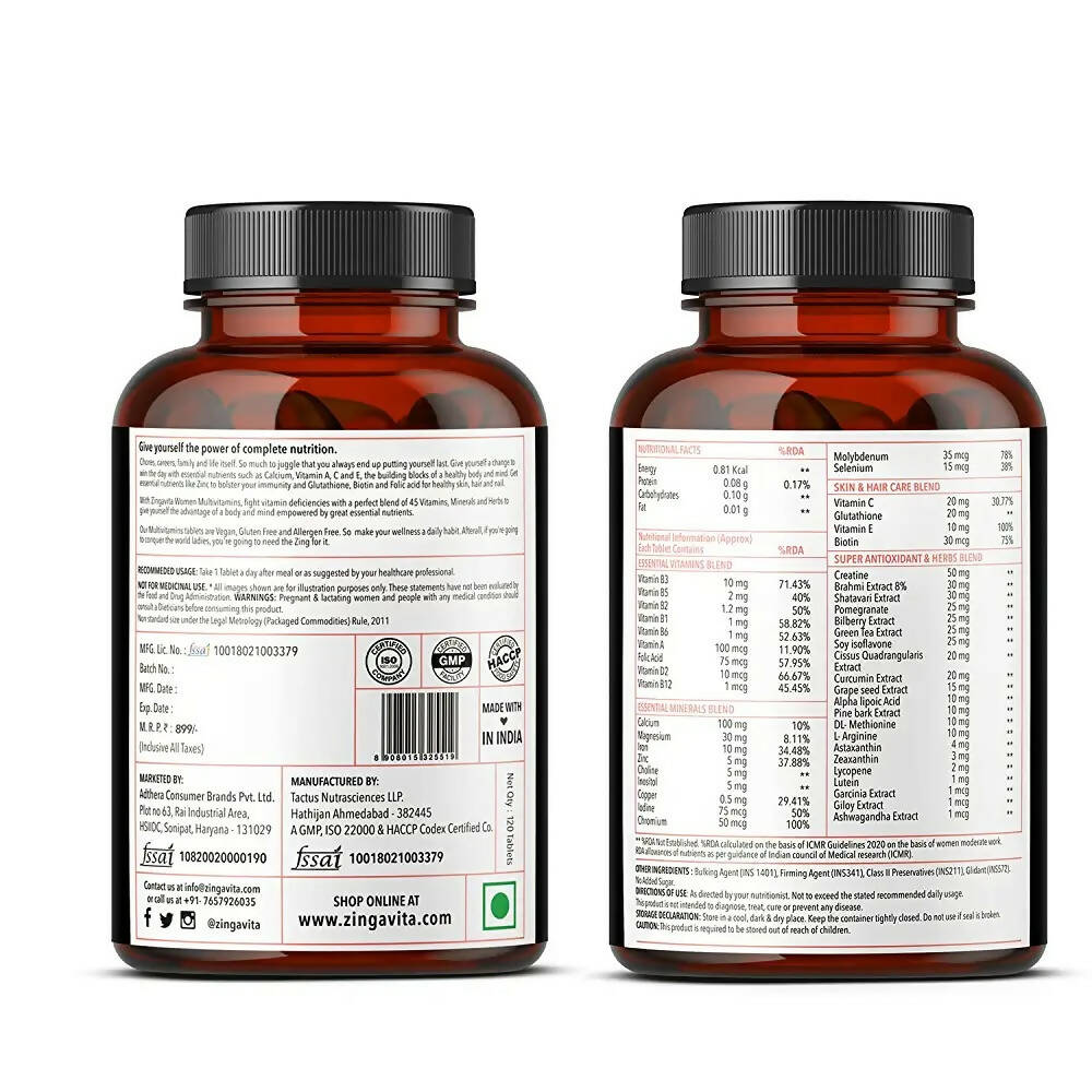 Zingavita Multivitamins Tablets for Women | Grocsy