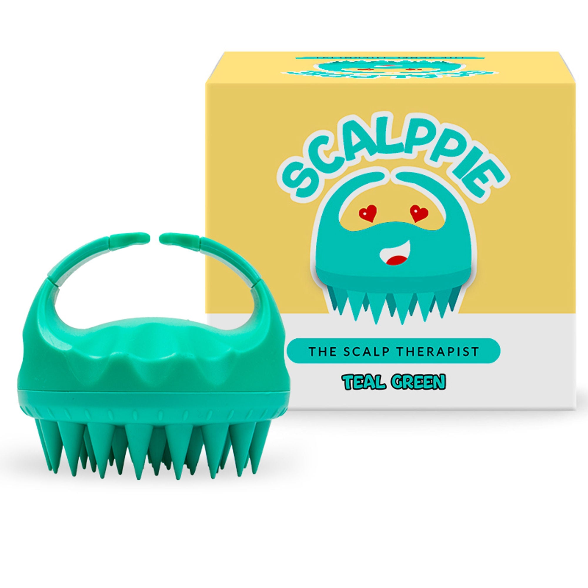 Scalppie Silicon Hair Scalp Massager & Shampoo Brush Scrub For Hair Growth & Anti Dandruff - Green | Grocsy