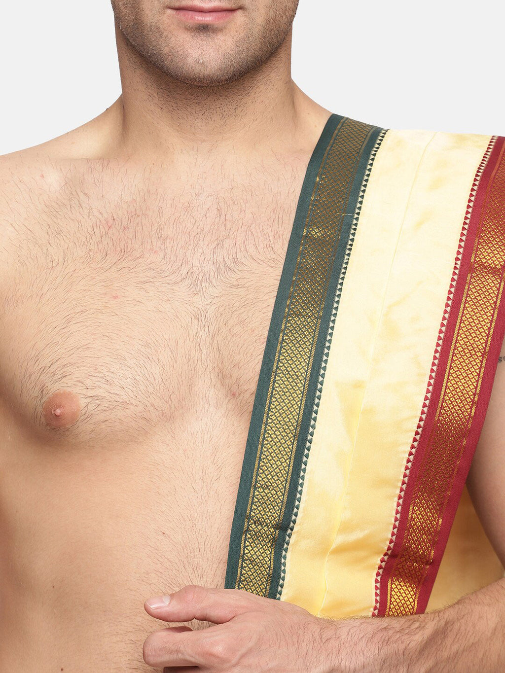 Sethukrishna Men Beige Solid Dhotis | Grocsy
