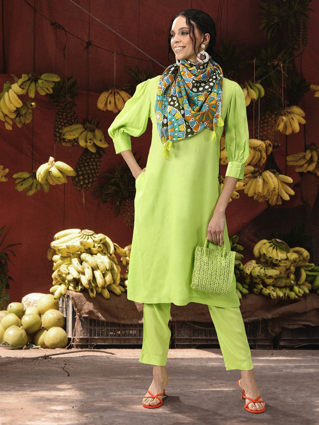 Sangria Women Kurta with Trousers & Dupatta | Grocsy
