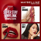 Maybelline New York Super Stay Vinyl Ink Liquid Lipstick, Instant Shine Lasts Up To 16H - Sweet N Sour Sauce | Grocsy