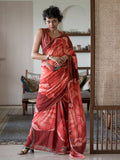 Suta Maroon Floral Pure Cotton Saree | Grocsy