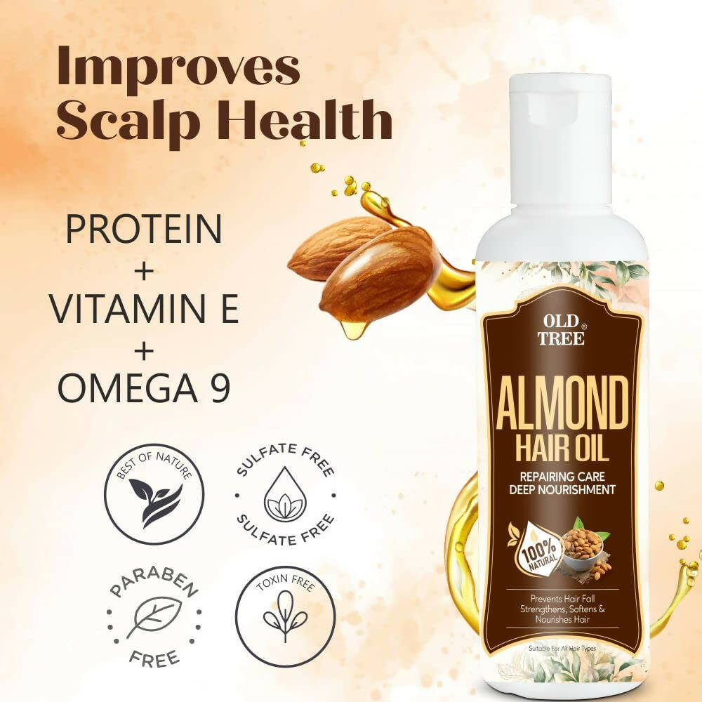 Old Tree Almond Hair Oil - Pure Cold Pressed | Grocsy