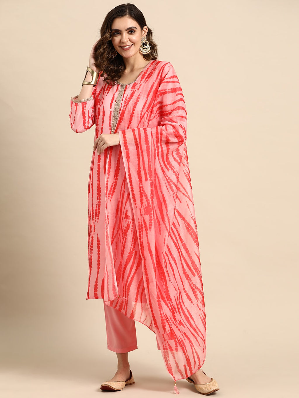 Sangria Women Printed Regular Pure Cotton Kurta with Palazzos & With Dupatta | Grocsy