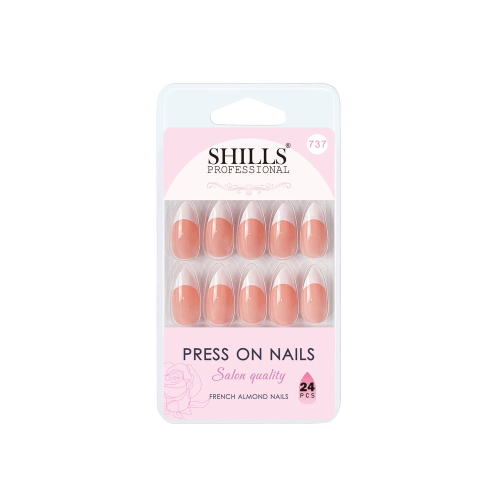 Shills Professional Reusable Press On Nails French Almond - SPN737 | Grocsy