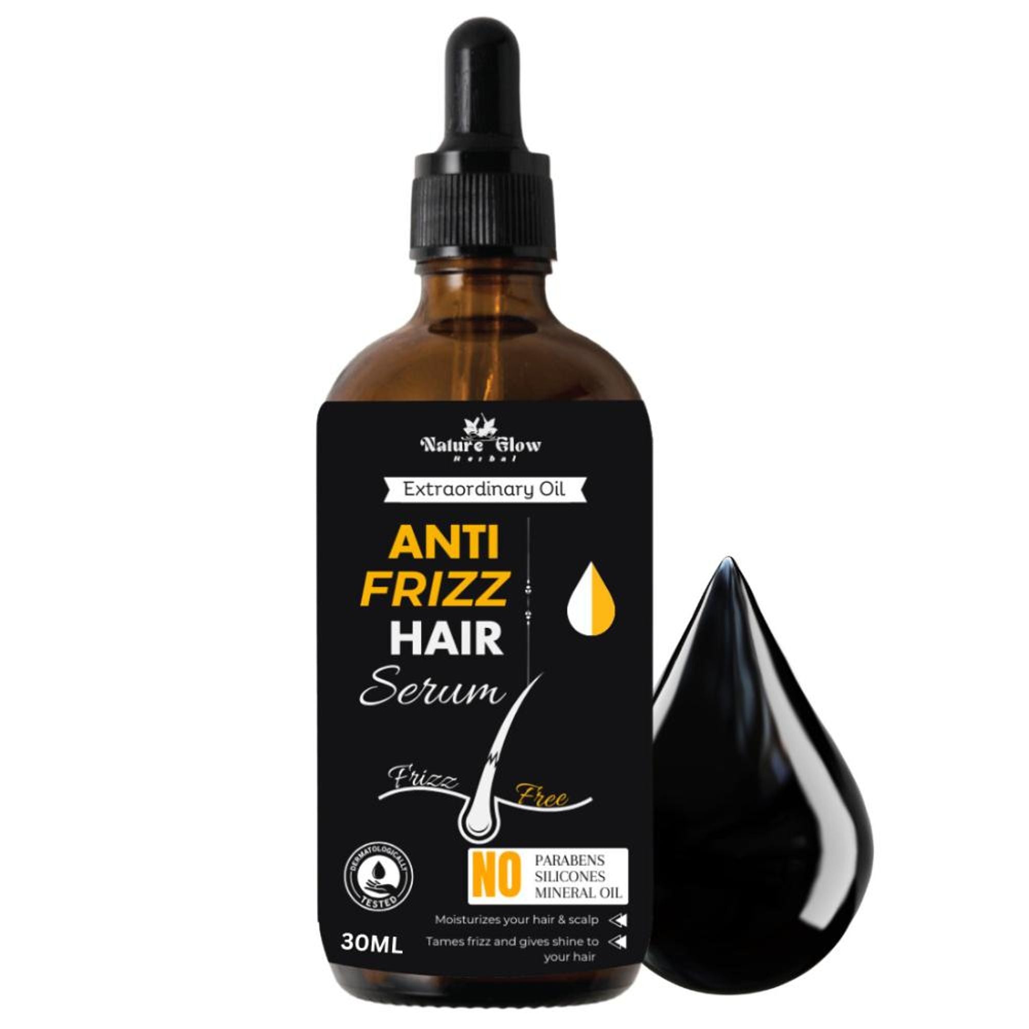 Nature Glow Herbal Anti Frizz Hair Serum | Grocsy