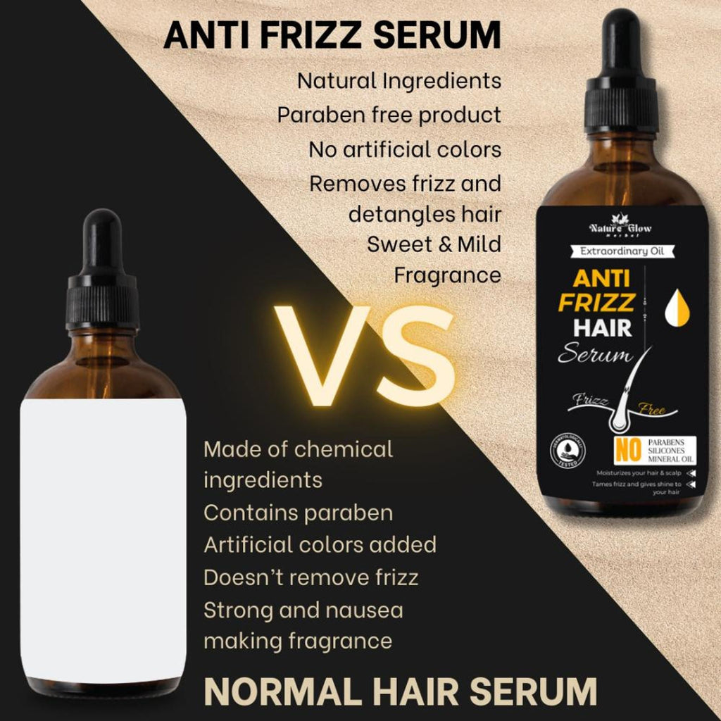 Nature Glow Herbal Anti Frizz Hair Serum | Grocsy