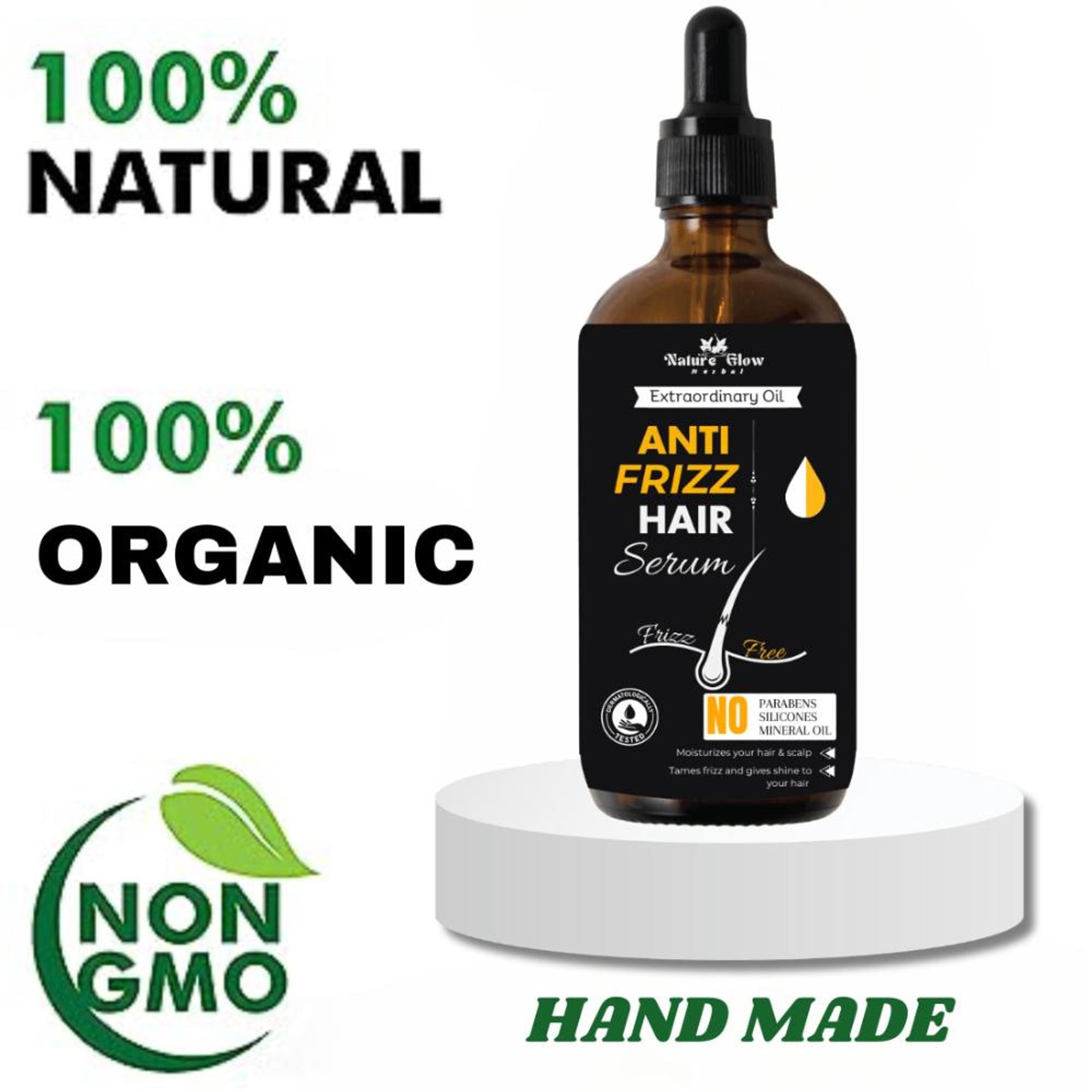 Nature Glow Herbal Anti Frizz Hair Serum | Grocsy