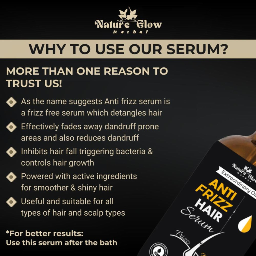 Nature Glow Herbal Anti Frizz Hair Serum | Grocsy