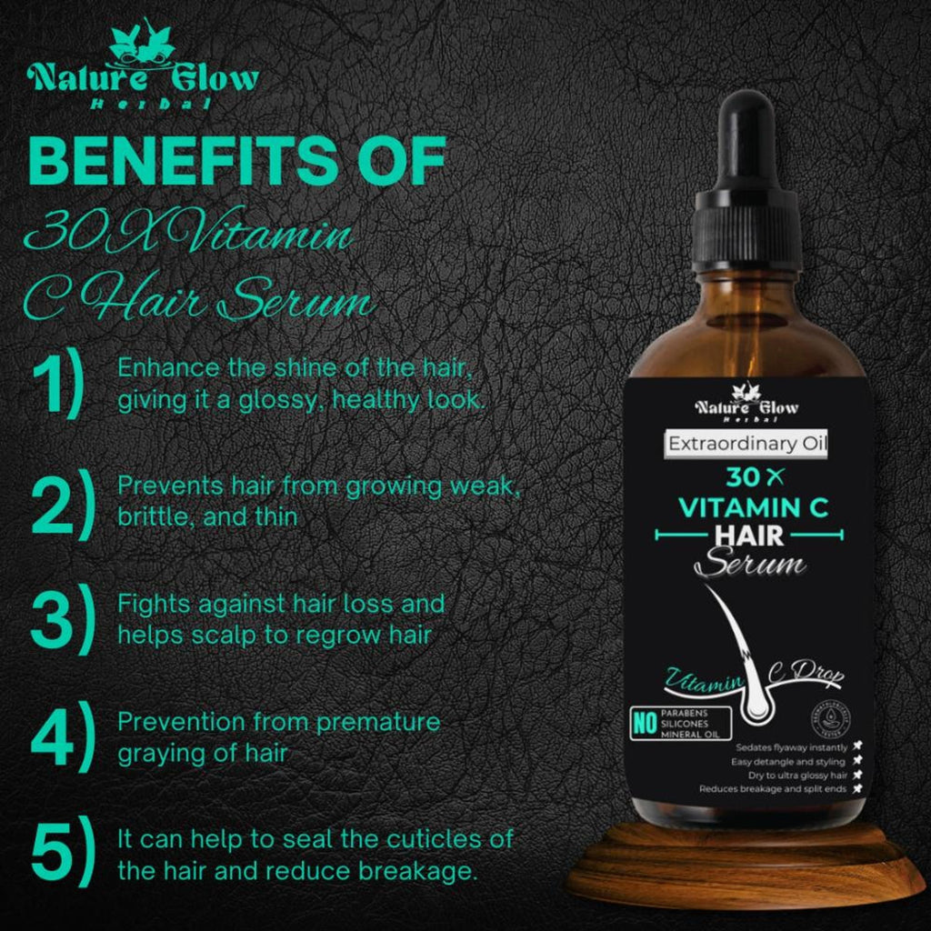 Nature Glow Herbal 30X Vitamin C Drop Hair Serum | Grocsy