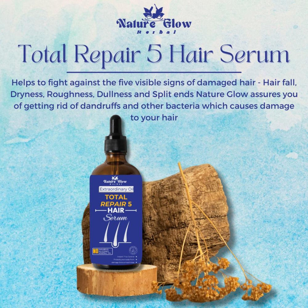 Nature Glow Herbal Total Repair 5 Hair Serum | Grocsy
