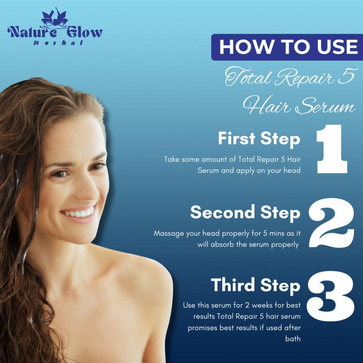 Nature Glow Herbal Total Repair 5 Hair Serum | Grocsy