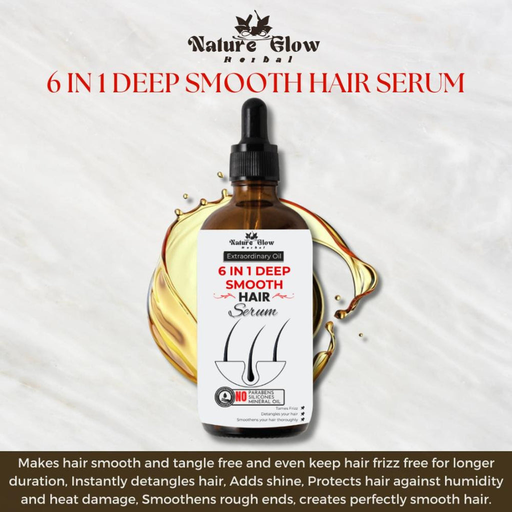 Nature Glow Herbal 6-In-1 Deep Smooth Hair Serum | Grocsy