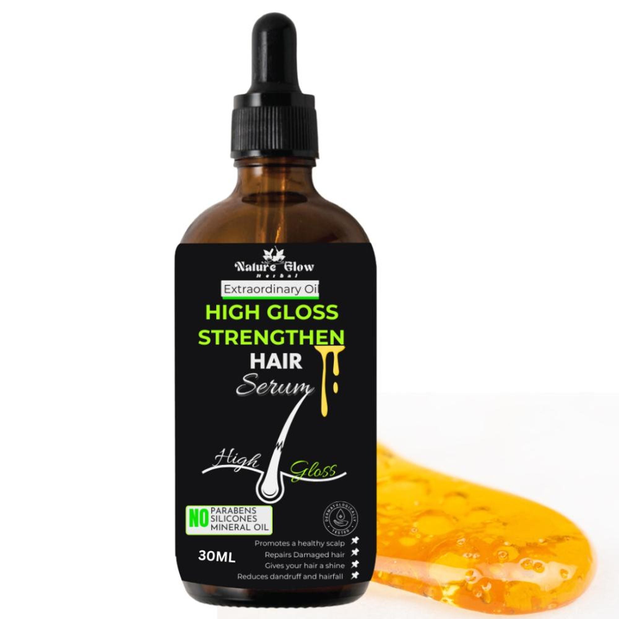 Nature Glow Herbal High Gloss Strengthen Hair Serum | Grocsy