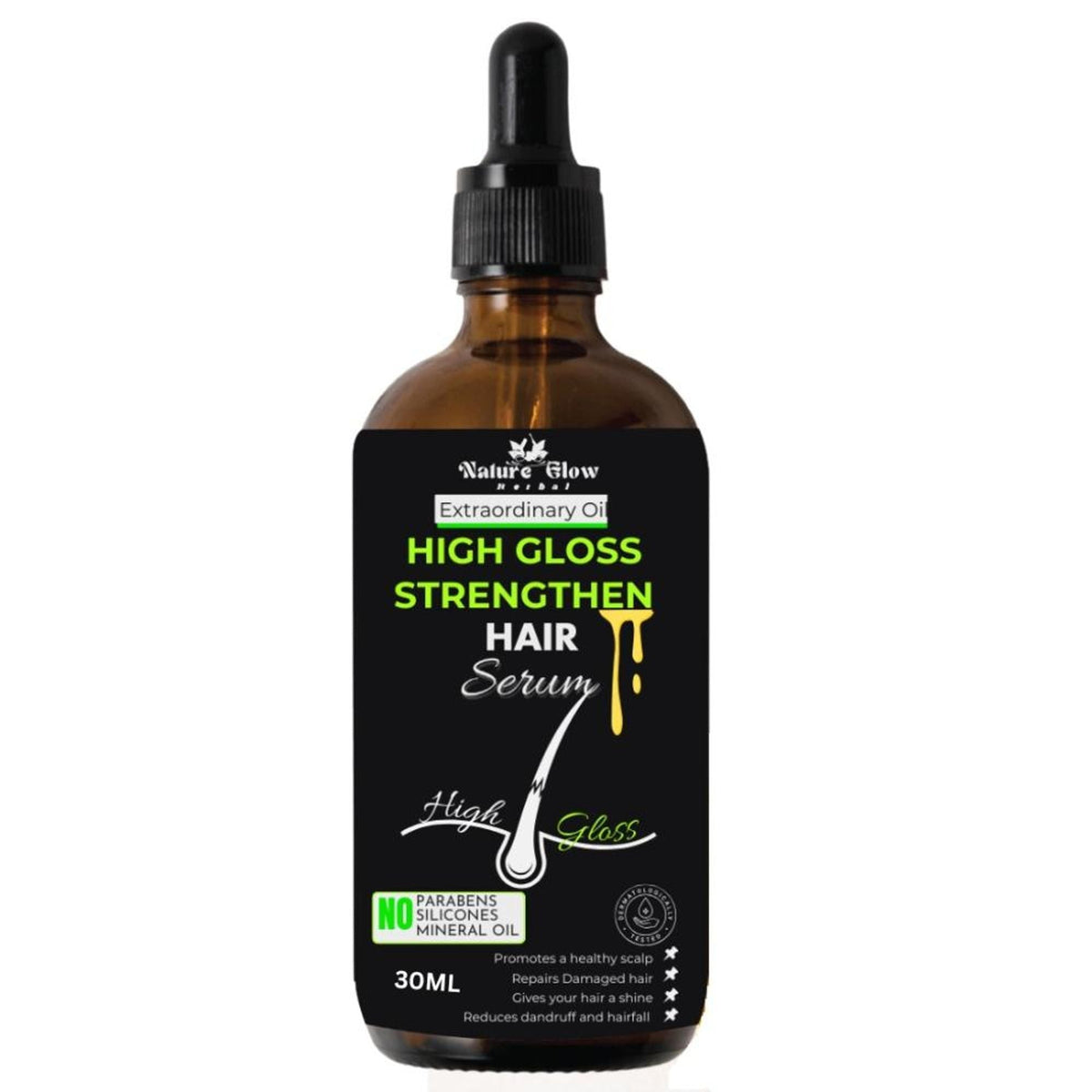 Nature Glow Herbal High Gloss Strengthen Hair Serum | Grocsy