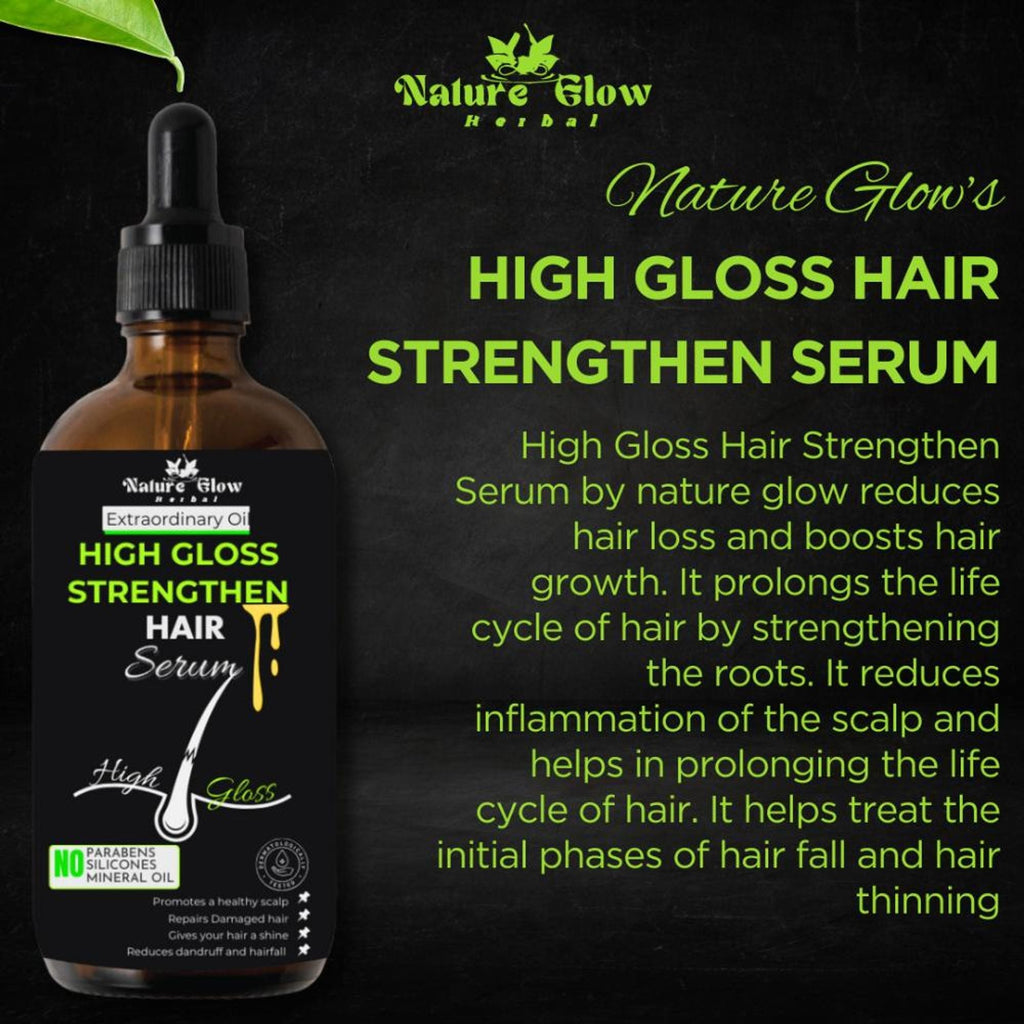 Nature Glow Herbal High Gloss Strengthen Hair Serum | Grocsy
