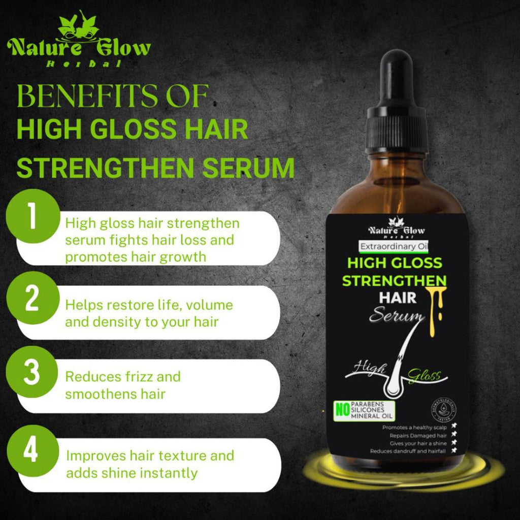 Nature Glow Herbal High Gloss Strengthen Hair Serum | Grocsy