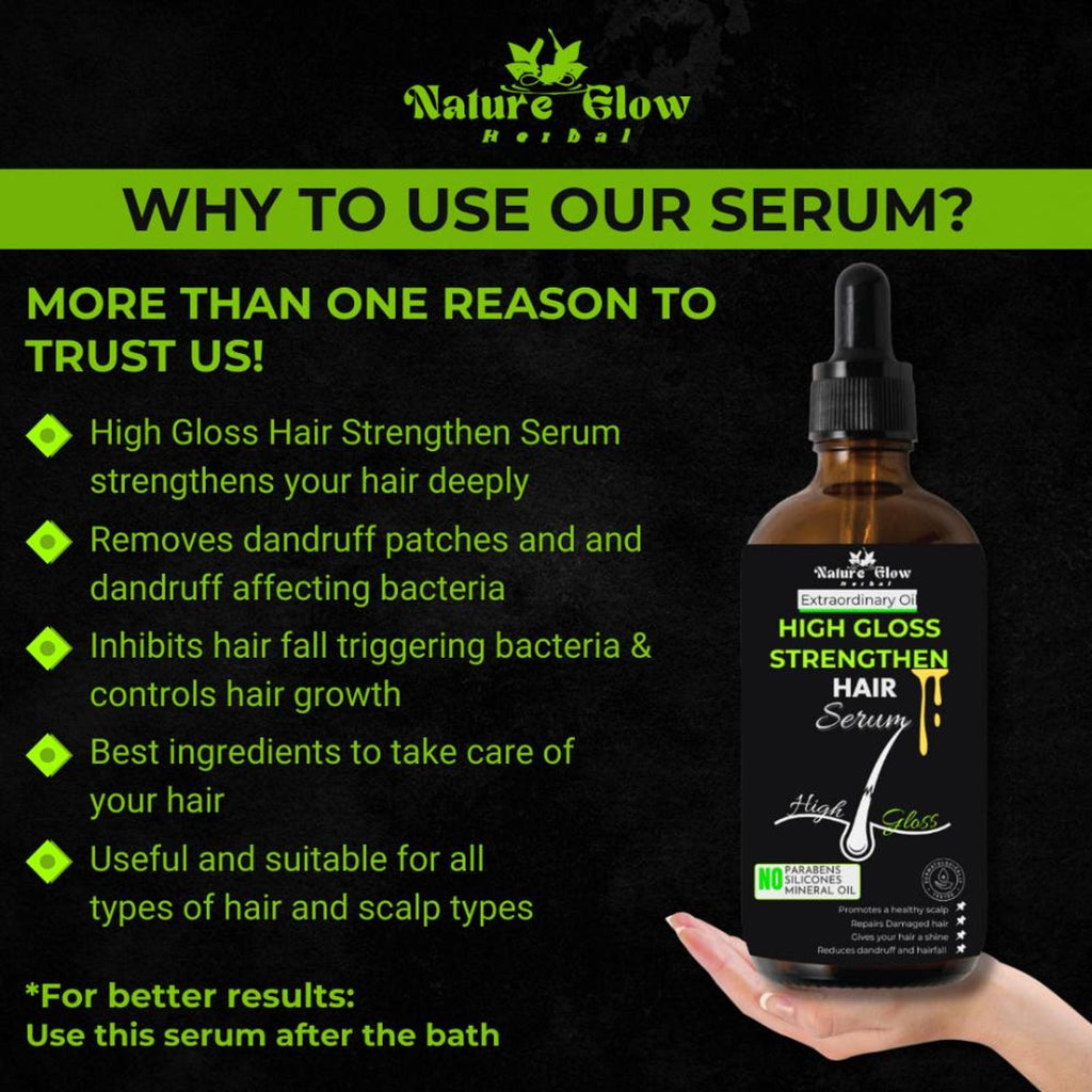 Nature Glow Herbal High Gloss Strengthen Hair Serum | Grocsy