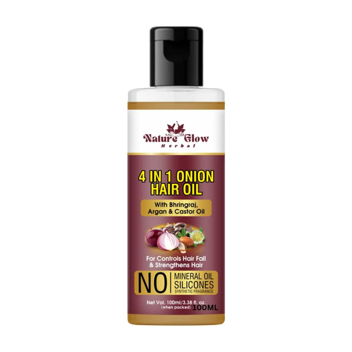 Nature Glow Herbal 4-In-1 Onion Hair Oil | Grocsy