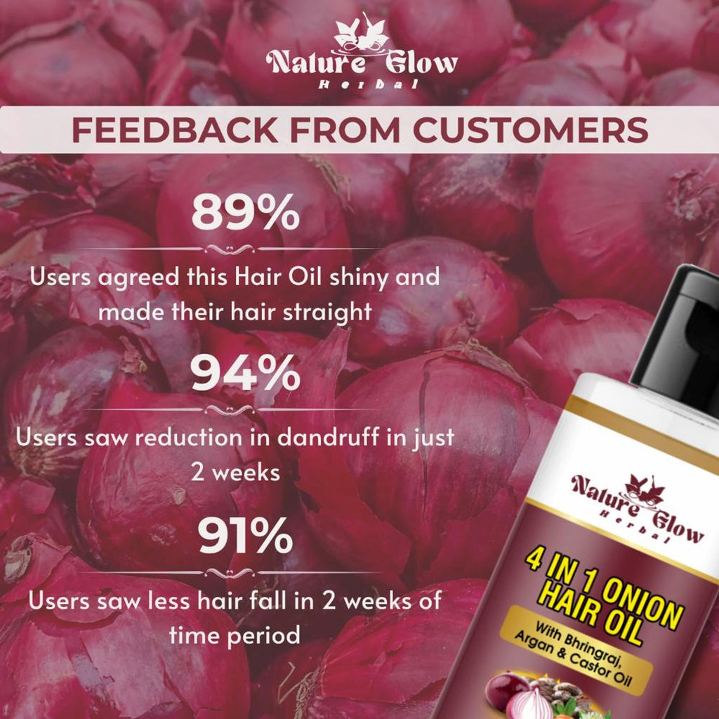 Nature Glow Herbal 4-In-1 Onion Hair Oil | Grocsy