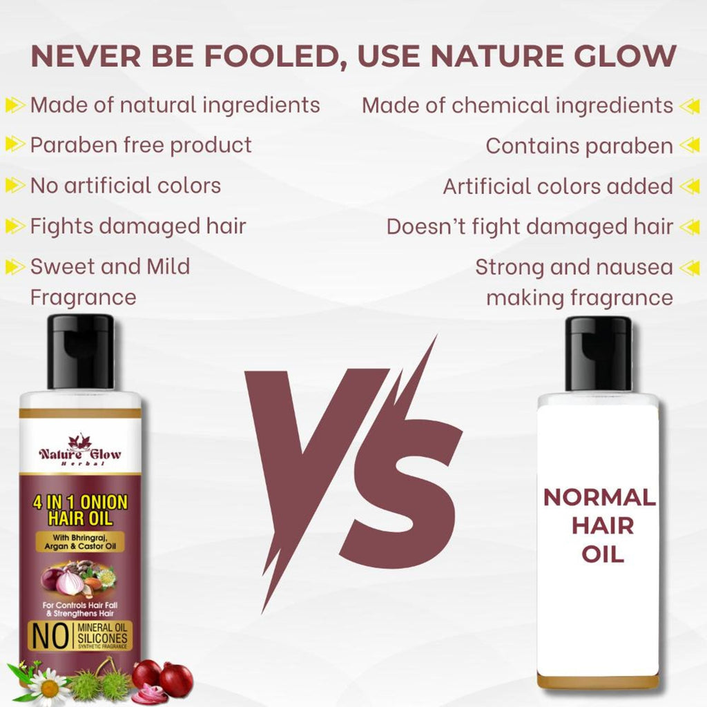 Nature Glow Herbal 4-In-1 Onion Hair Oil | Grocsy