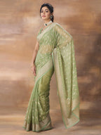 kasee Floral Embroidered Art Silk Saree | Grocsy