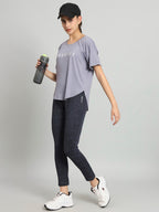 MKH Typography Printed Drop Shoulder Sleeves Dri-Fit Relaxed Fit T-shirt | Grocsy