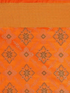 Saree Mall Yellow Silk Blend Patola Print Kanjeevaram Saree with Unstitched Blouse | Grocsy